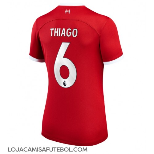 Camisa de Futebol Liverpool Thiago Alcantara #6 Equipamento Principal Mulheres 2023-24 Manga Curta